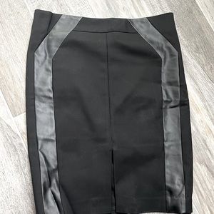Armani Exchange Pencil Black skirt with Leather motives